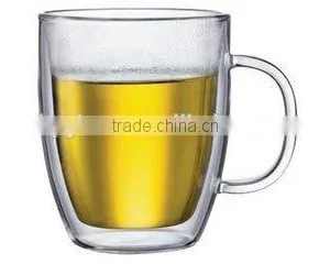 Black Double Wall Glass Travel Cup W/silicone Lid ; Sleeve 10oz thumbnail-1