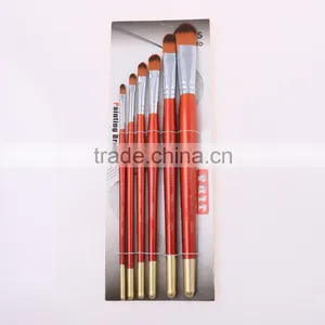 6pcs Filbert Shape Nylon Hair Artsit Brush For Oil Painting Brushes thumbnail-2
