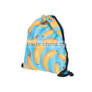 New Design 3D Printed Banana Custom Produce Blue Drawstring Bag thumbnail-2