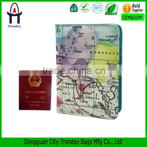 World Map Leather PU Passport Cover, Travel Passport Case thumbnail-1