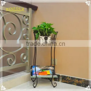 Decorative Metal Flower Pot Holder Wrought Iron Plant Stand thumbnail-1