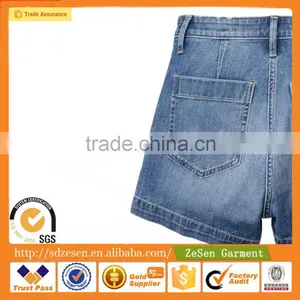 2016 Wholesale Women Short Denim Shorts Side Pockets With Buttons thumbnail-5