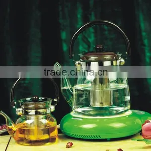 Mouth Blown Drinkware Borosilicate Glass Tea/coffee Pot Sets thumbnail-2