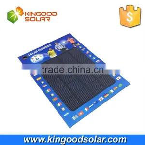 Customize Logo Super Slim With LED Lights 1000mah 3w Portable Solar Panel Charger thumbnail-2