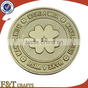 Custom Metal Fake Gold Souvenir Coin With Flower thumbnail-1