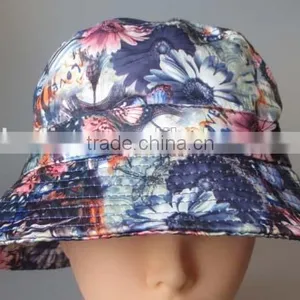 100% Polyester Floral Pattern Bucket Hat Cool Bucket Hats thumbnail-1