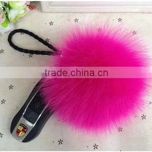 Fox Fur Ball Key Chain / Fur Pom Poms / Fox Fur Keychain thumbnail-3