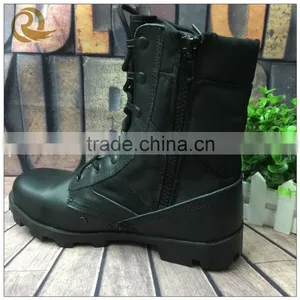 Top Quality Fashion Black Leather Custom Canvas Tactical Combat Boots thumbnail-1