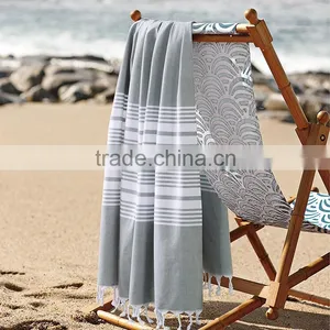Fouta Beach Towel With Complicated Frigesl / Yarn Dyed Beach Towel Kikoy Beach Towel thumbnail-1