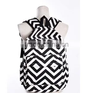 4 Colors Stripe Chevron School Backpack Bookbag For Unisex thumbnail-3