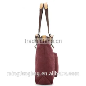 2016 Wholesale Custom Lady Hand Bag Fashionable Tote Canvas Lady Bag Quality Choice thumbnail-4