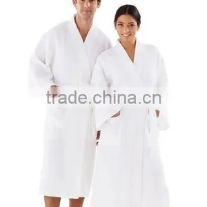 Cheap 100% Cotton Unisex Waffle Weave Bathrobe thumbnail-1