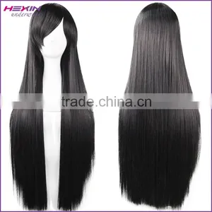 80cm Long Black Straight Beauty Cosplay Hair Wig thumbnail-1