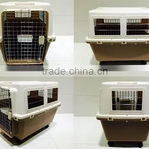 Secure and Comfortable Double Spring Stainless SteelDoor Plastic Dog Crate, Extra Large thumbnail-3