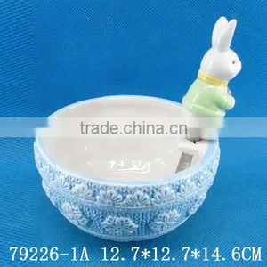 Easter Gift Ceramic Bowl and Knife With Rabbit Figurine thumbnail-1