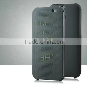 Smart Flip Dot View Cover Case For HTC One M8 Auto Sleep Wake Function Phone Case With Stylish Matrix Design thumbnail-2