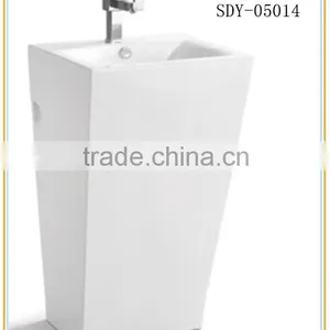 New Design Big Size Bathroom Pedestal Basin Ceramic Stand Sink thumbnail-1