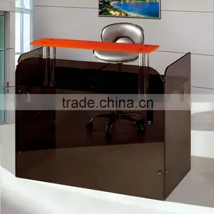High Quality Factory Price Office Used Glass Reception Desk for Sale PT-P021 thumbnail-1