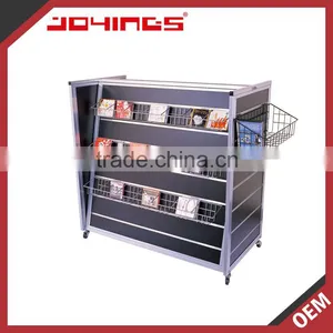 4 Way MDF Slatwall CD Rack - With Wire Basket thumbnail-1