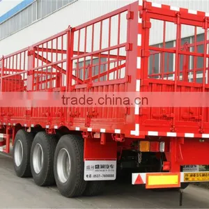 3 Axles 50T Bulk Cargo Truck / Side Wall Semi Trailer thumbnail-4