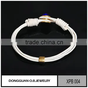 Adjustable Style Stainless Steel Material Leather Cord Bracelet thumbnail-3
