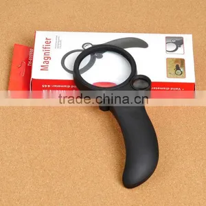 5X 10X Handheld Loupes Guns-shape Magnifier 3 Lenes LED+UV Illumination TH600600 thumbnail-1