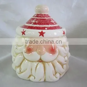 Ceramic Cookie Jar With Santa Clause Design thumbnail-1