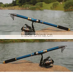 2.4M 7.87FT Telescopic Fishing Rod Tackle Travel Spinning Fishing Pole thumbnail-1