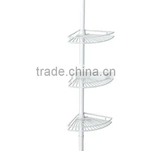 4 Tier Tub and Shower Pole Caddy Tension Pole Silver Finish thumbnail-1