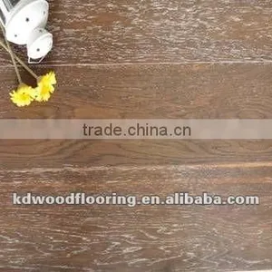 Wire Brushed Carbonized White Oak Multi Layer Engineered Wood White Washing Flooring thumbnail-1