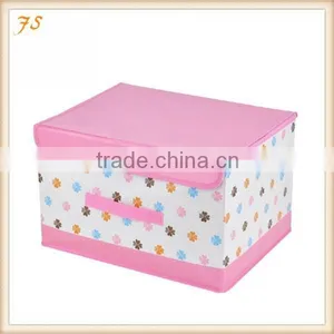Factory Price PE Coating Non-woven Storage Box With Handle thumbnail-5