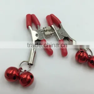 CTRJ-009 Flirting Silver Chain Clamps Shaking Multicoloured Bell Stimulate Papilla Clip Non-piercing Nipple Clip thumbnail-5