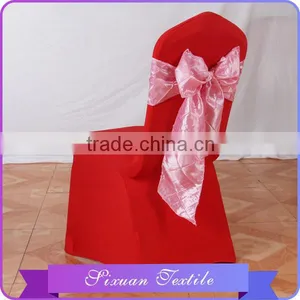 2016 Newest 100% Polyester Fancy Taffeta Pintuck Pink Chair Sashes Wholesale thumbnail-3