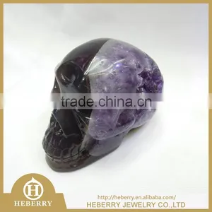 Hand Carved Natural Crystal Geode Crystal Skull For Sale or Gift to Lovers thumbnail-1