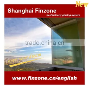 New Aluminum Balcony Folding Frameless Window thumbnail-1