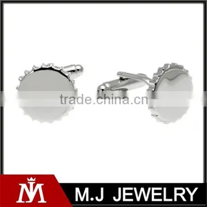 New Design Fashion Stainless Steel 16mm Bottle Cap Cuff Links thumbnail-1