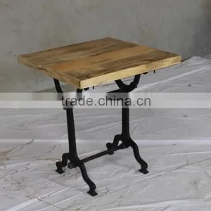 Industrial Iron Wood Coffee Table thumbnail-3