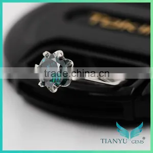 1 ct Color Moissanite Green Moissanite 925 Sliver Rings for Women Party Rings Jewelry thumbnail-3