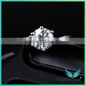Engagement Ring Gold Moissanite Diamond Wedding Ring thumbnail-5