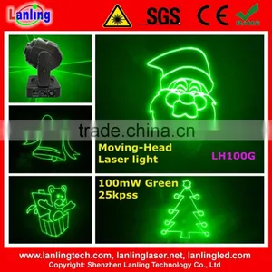 100mW Green 25kpss ILDA Animation Moving-Head Christmas Disco Laser Light thumbnail-1