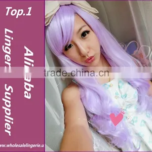 Fashion Sexy Style Light Purple Cosplay Party Hair Charming Women's Girls Hair Colorfull Long Wavy Wigs thumbnail-1