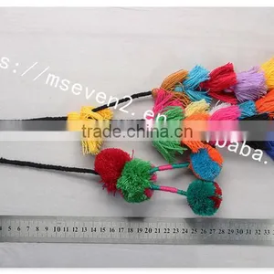 Hot Selling Colorful Pom Pom Ball Cotton Tassel Cord for Decoration thumbnail-2