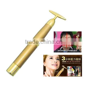 New Products 2016 24K Gold Massager Roller Wand T Shape Energy Face Slime Beauty Bar thumbnail-3