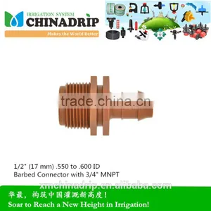 Drip Irrigation 1/2" (17 Mm) .550 to .600 ID Barbed Connector With 3/4" MNPT thumbnail-2