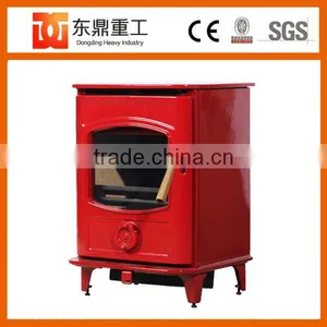Factory Direct Selling Cast Iron Wood Burning Red Enamel Fireplace Indoor Freestanding HF905UAE thumbnail-3