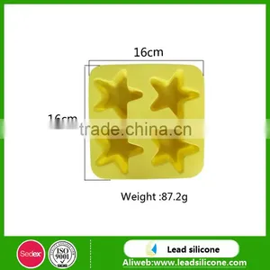 Sedex Audited Factory Wholesale Personalized Custom Star Shape Silicone Ice Cube Tray thumbnail-2