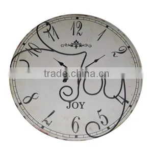 Vintage Decorative MDF Wall Clock Wooden Wall Clock With Metal Decoration thumbnail-1
