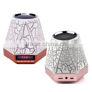 Colorful Dazzle LED Light Mini Crack Bluetooth Speaker With LED Clock thumbnail-1