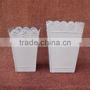White Colored Planters,Antique Metal Planters,Garden Planters,Galvanized Planters,Small Planters For Home And Garden Decoration thumbnail-1
