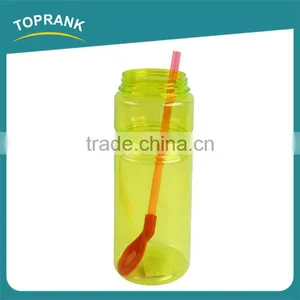 6pcs BPA Free Drinking Straw Ice Cream Spoon Reusable Plastic Straw Spoon thumbnail-2